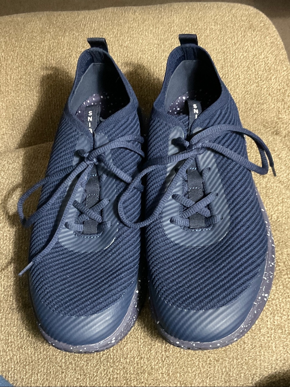 Men's Navy Knit Athletic Lace-Up Shoes